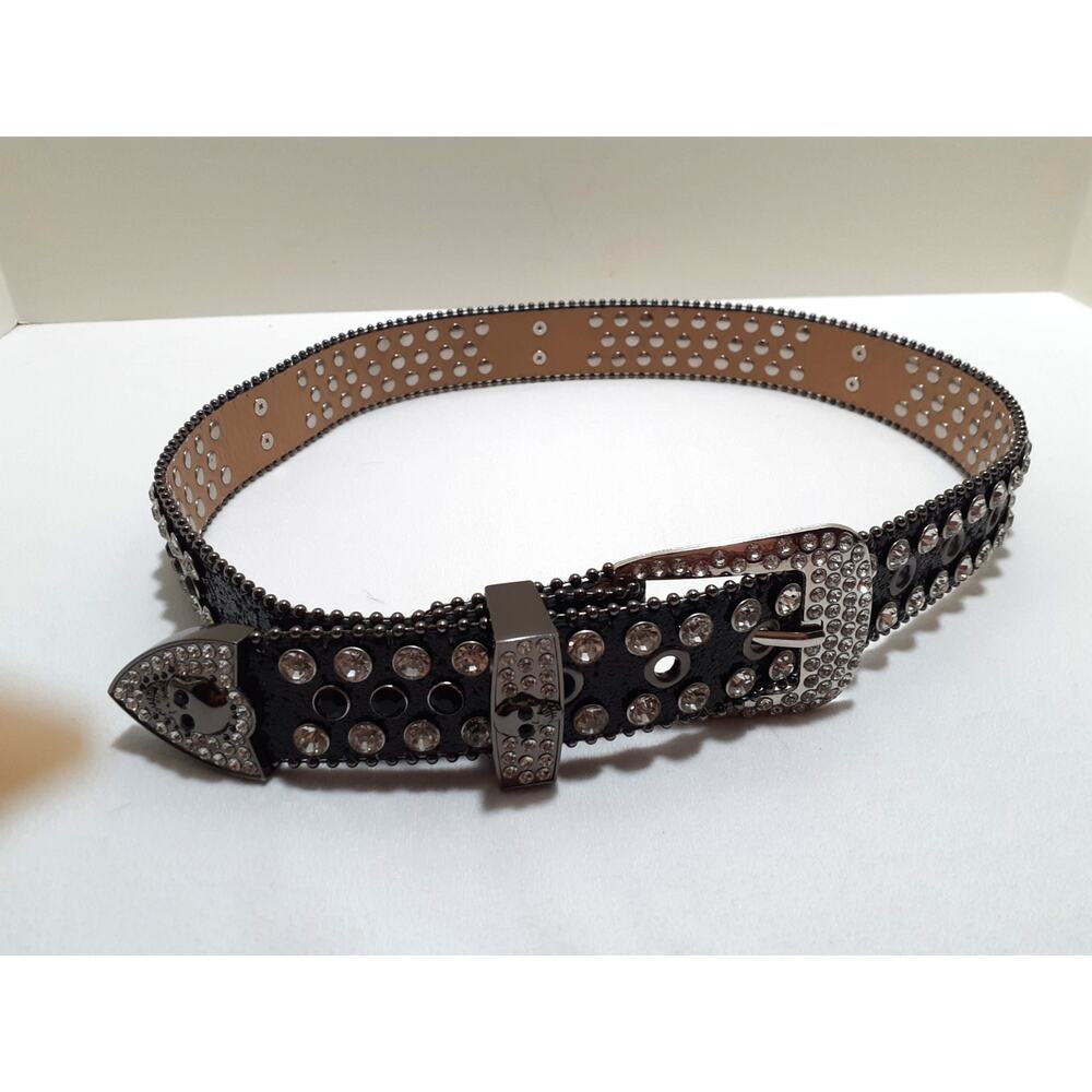XZQTIVE Unisex Belt Skulls and Rhinestones Punk Rock Goth